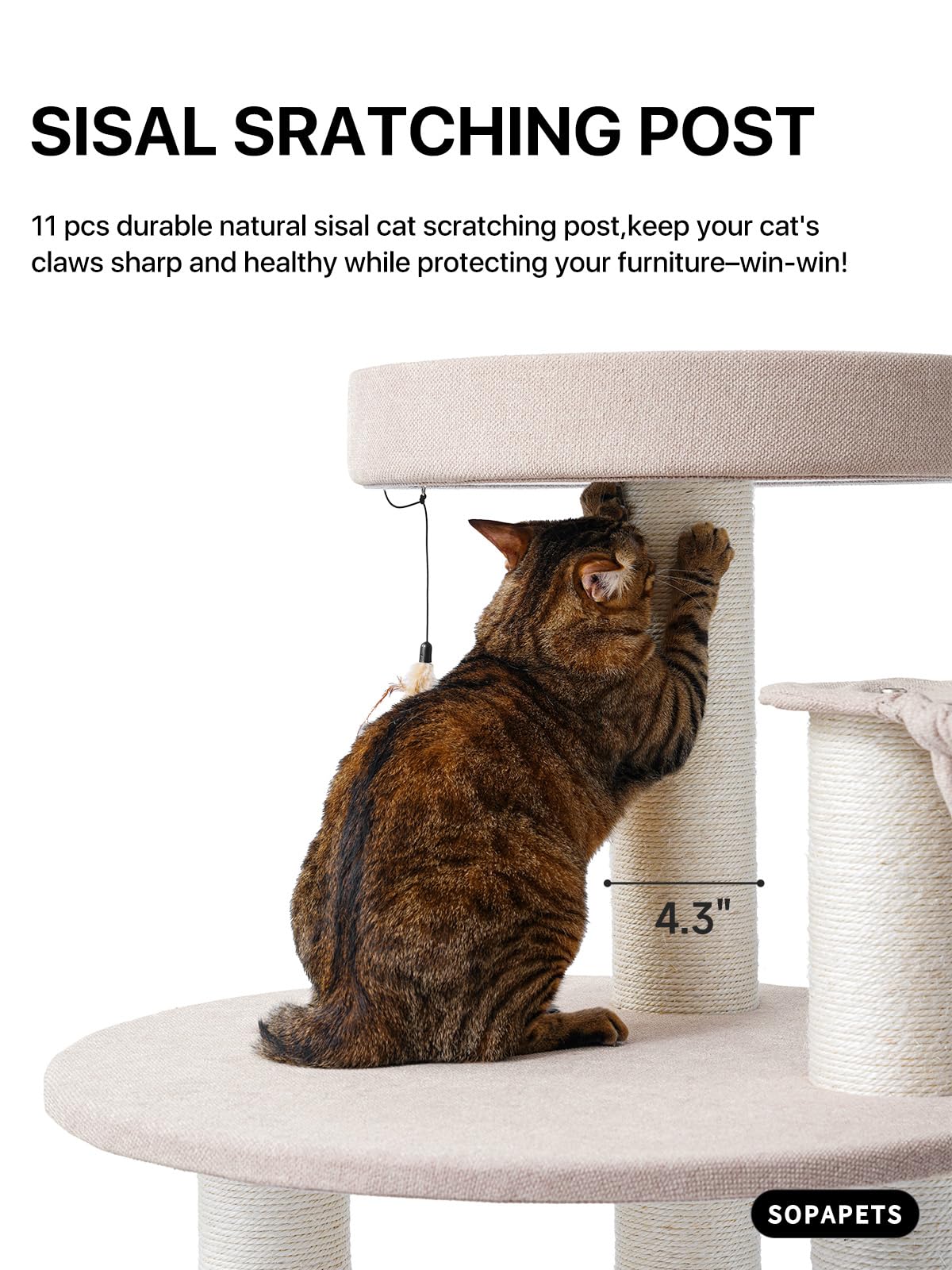 Sopapets Extra Large Cat Tree for Indoor Cats Large Adult Maine Coon