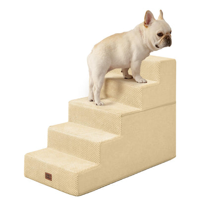 Extra Wide Dog Stairs Ramp for Bed & Couch, 3–5 Steps