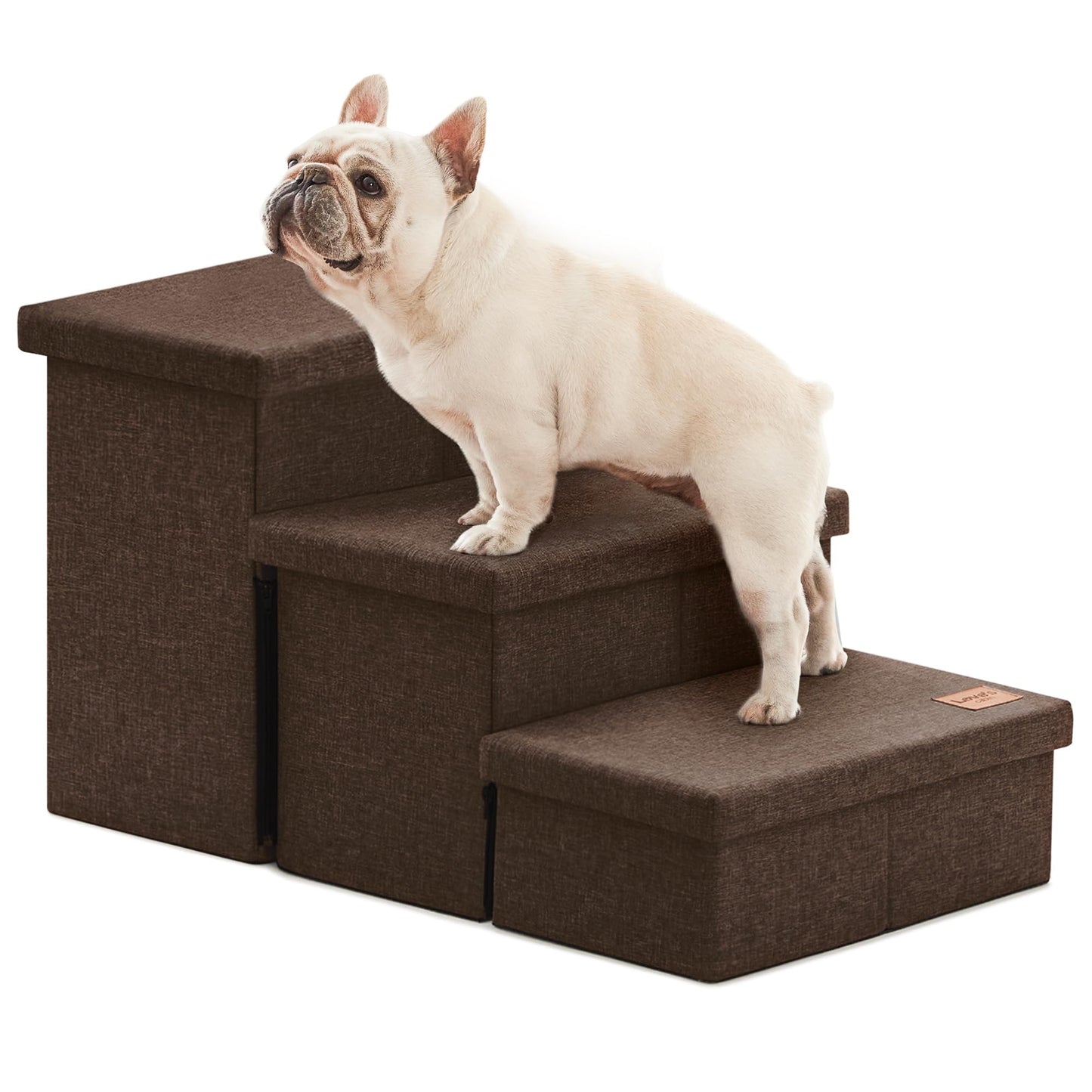 Foldable 3-Step Pet Ramp with Storage & Adjustable Height