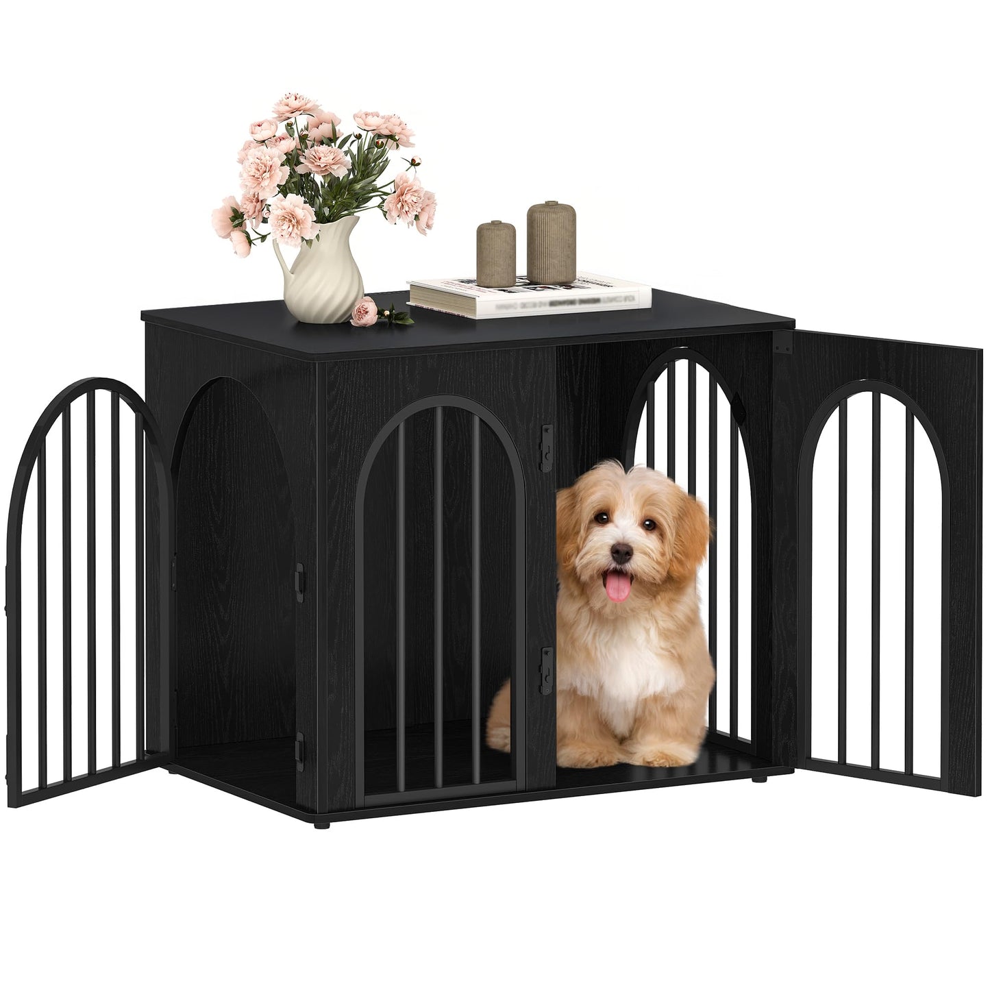 Wooden Dog Crate Furniture Kennel End Table for Dogs