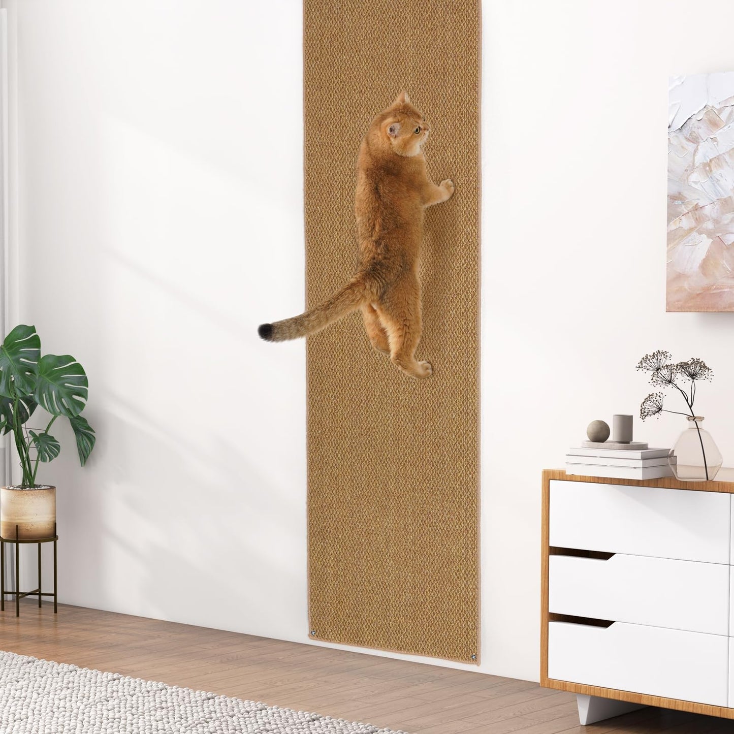 6.6 ft Cat Wall Scratching Carpet Pad for Climbing & Furniture Protection