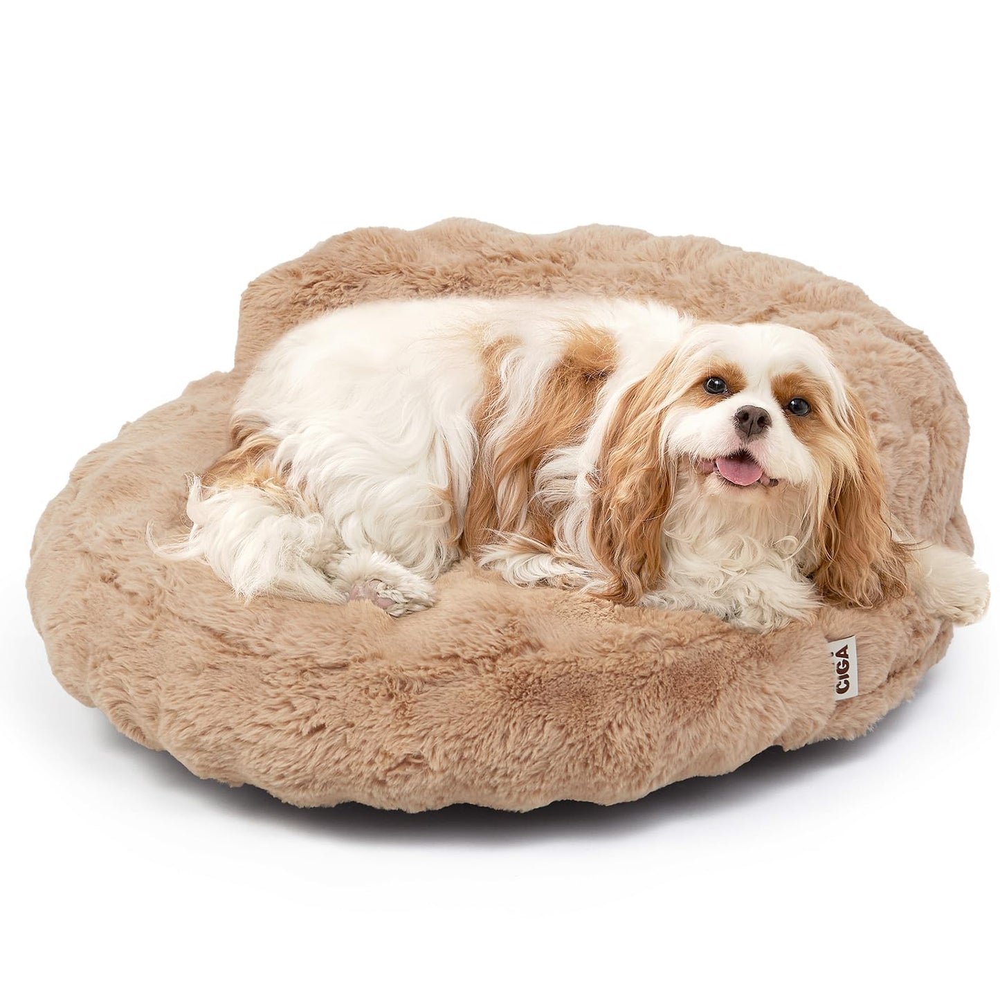 Fluffy Faux Fur Pet Sofa Bed with Waterproof Washable Cover