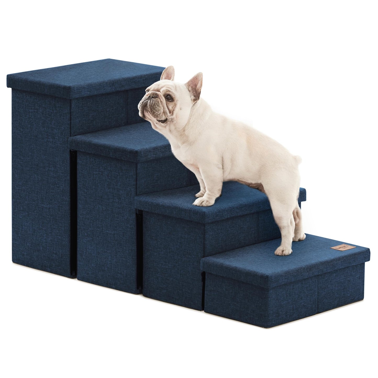 Foldable 3-Step Pet Ramp with Storage & Adjustable Height