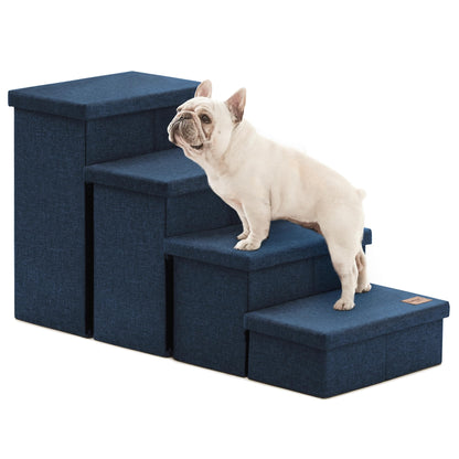 Foldable 3-Step Pet Ramp with Storage & Adjustable Height