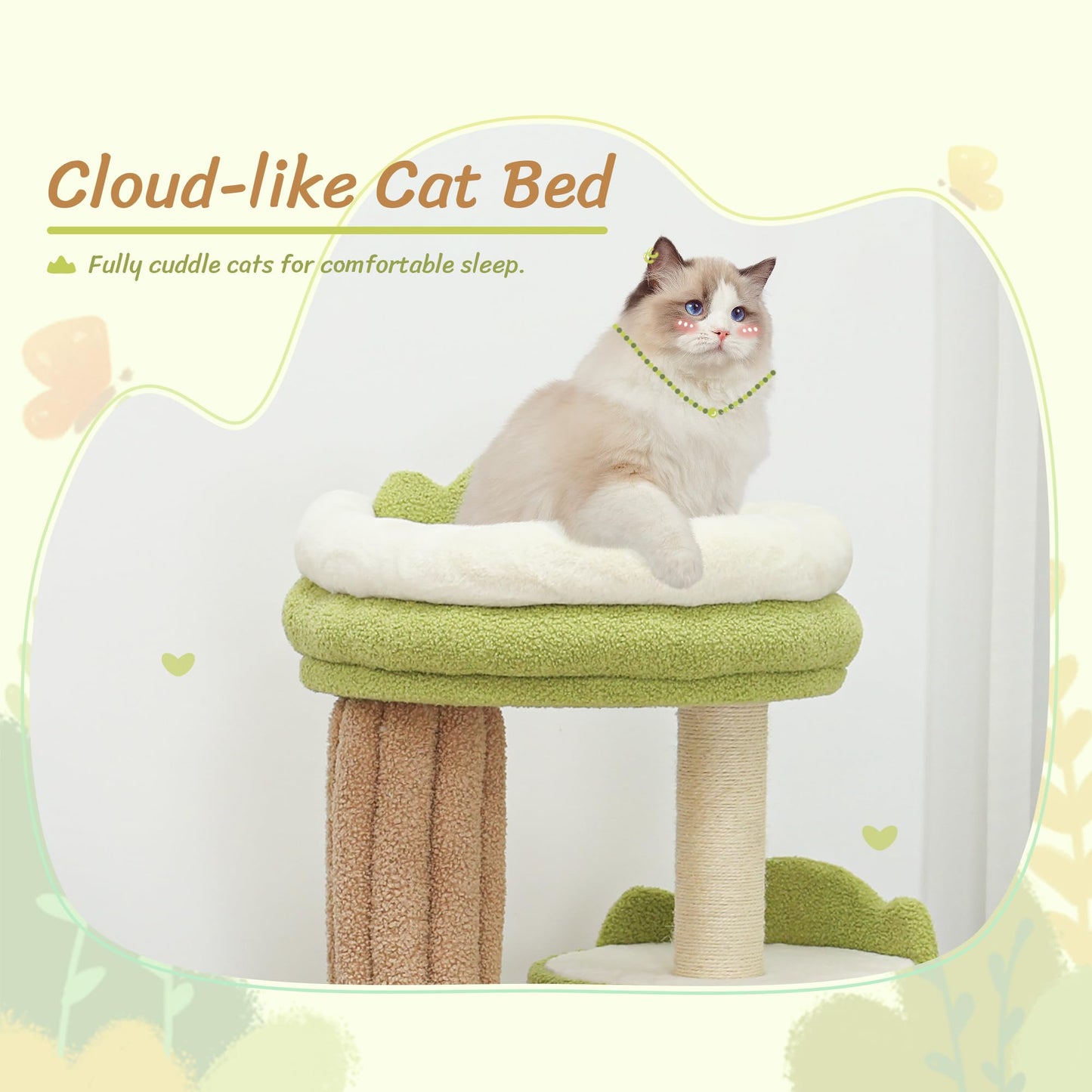 90.5" Tall Cat Tree Tower with Condo, Plush Platforms & Scratching Board