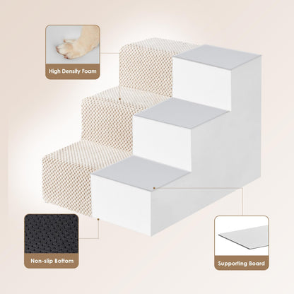 Extra Wide Dog Stairs Ramp for Bed & Couch, 3–5 Steps