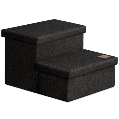 Foldable 3-Step Pet Ramp with Storage & Adjustable Height