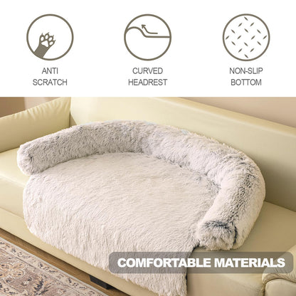 Calming Plush Dog & Cat Bed Mat with Waterproof Washable Cover