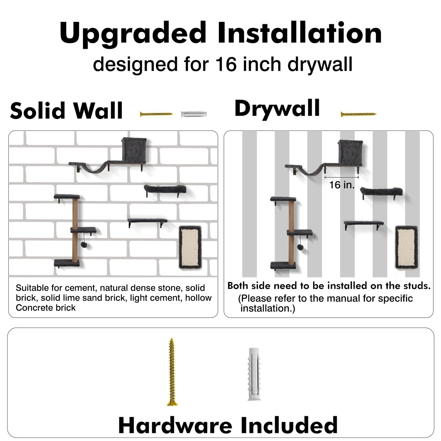 ZLAFM 5-in-1 Cat Wall Shelves