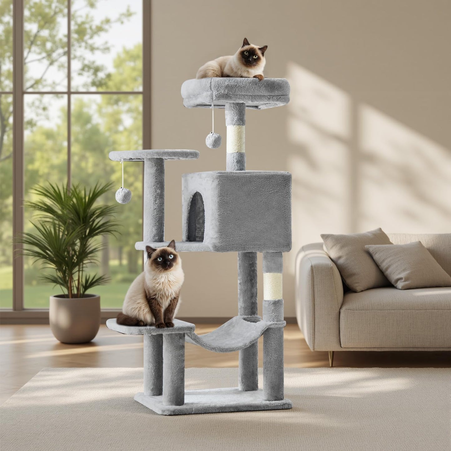 Sweetcrispy Cat Tree Tower – Multi-Level with Sisal Scratching Post