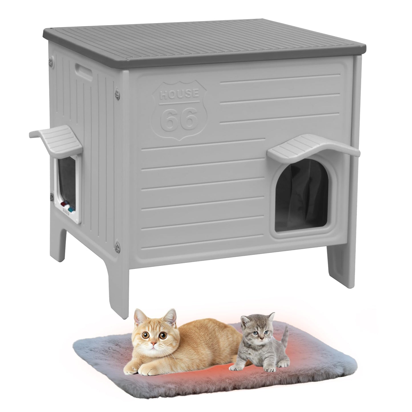 Weatherproof Outdoor Cat House with Escape Door & Waterproof Shelter