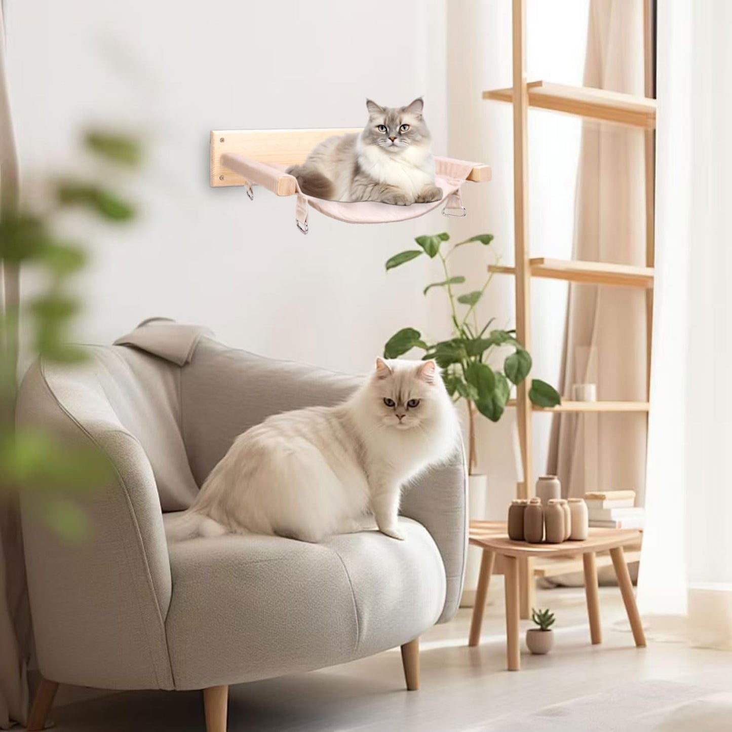 Double Layer Hanging Cat Cage Hammock Bed with Adjustable Straps