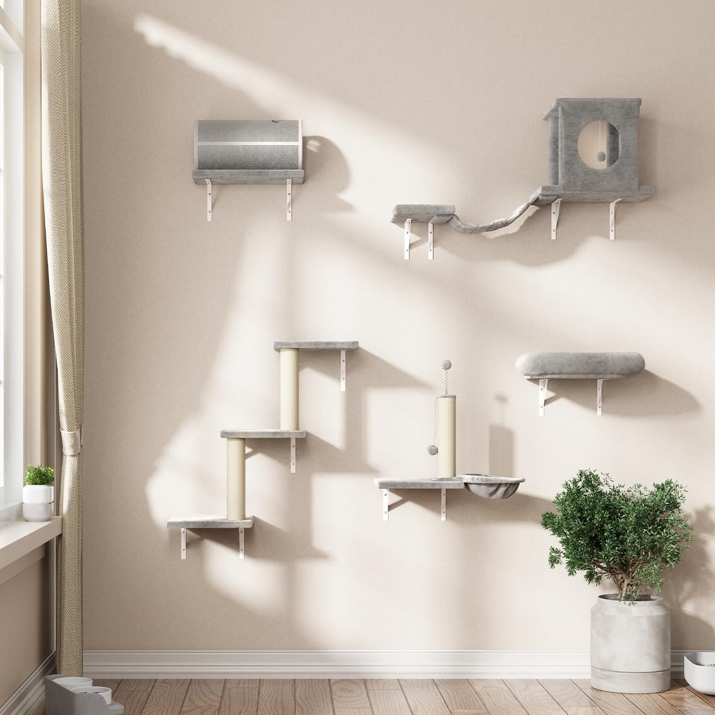 NUNU LAB Cat Wall Shelves Set