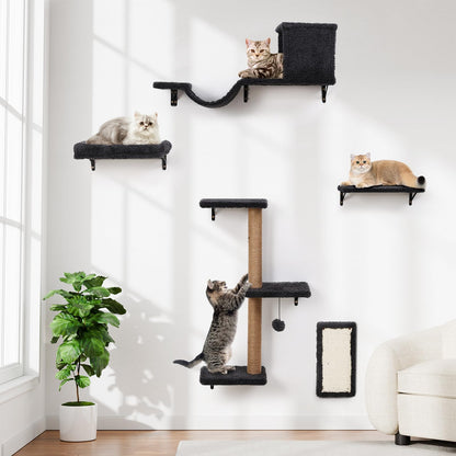 ZLAFM 5-in-1 Cat Wall Shelves