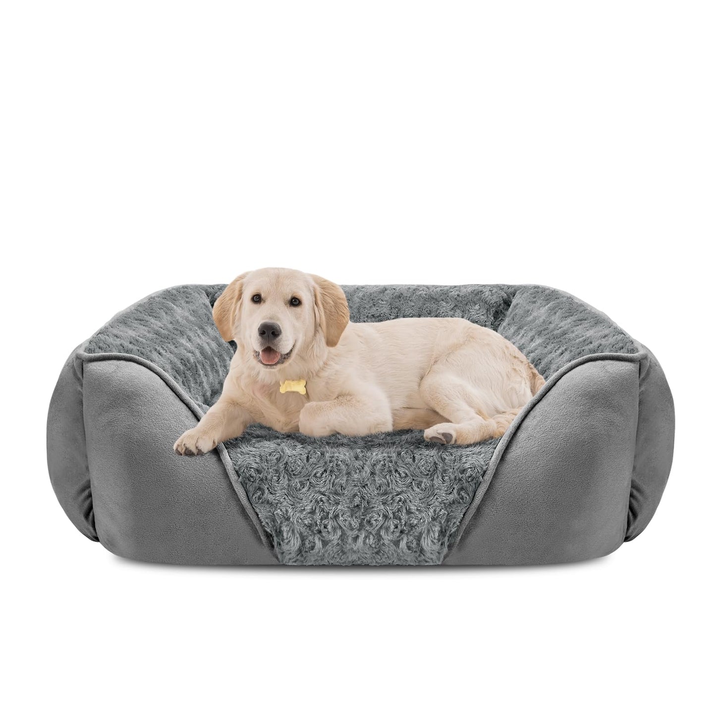 Orthopedic Dog Bed with Washable Cover & Anti-Slip Bottom