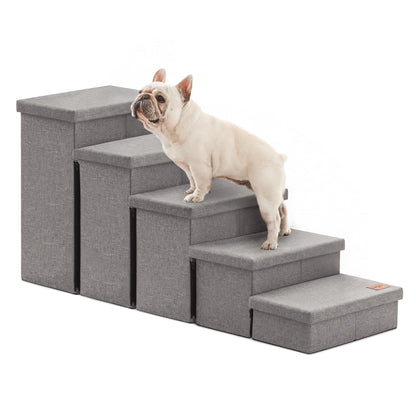 Foldable 3-Step Pet Ramp with Storage & Adjustable Height