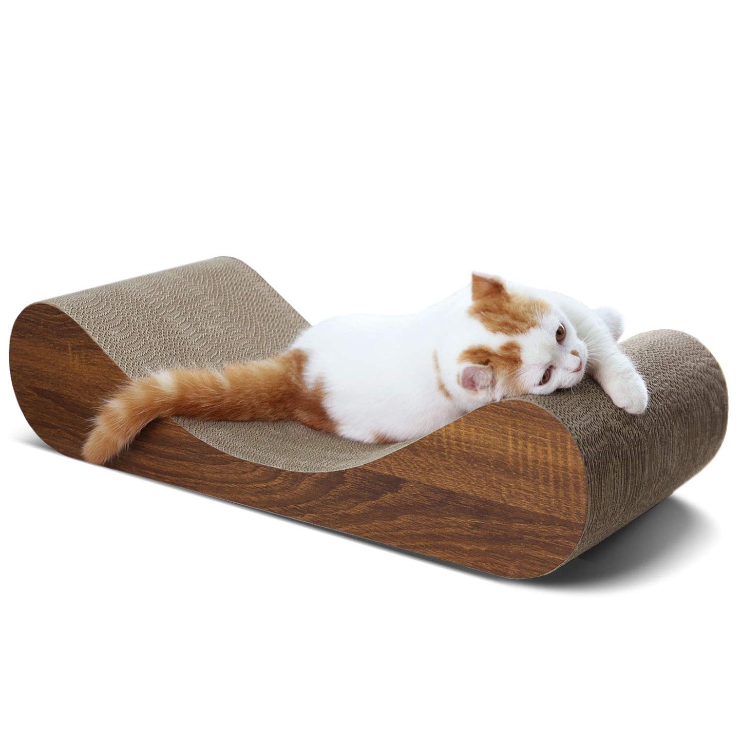 2-in-1 Cardboard Cat Scratcher Lounge Bed & Scratching Pad