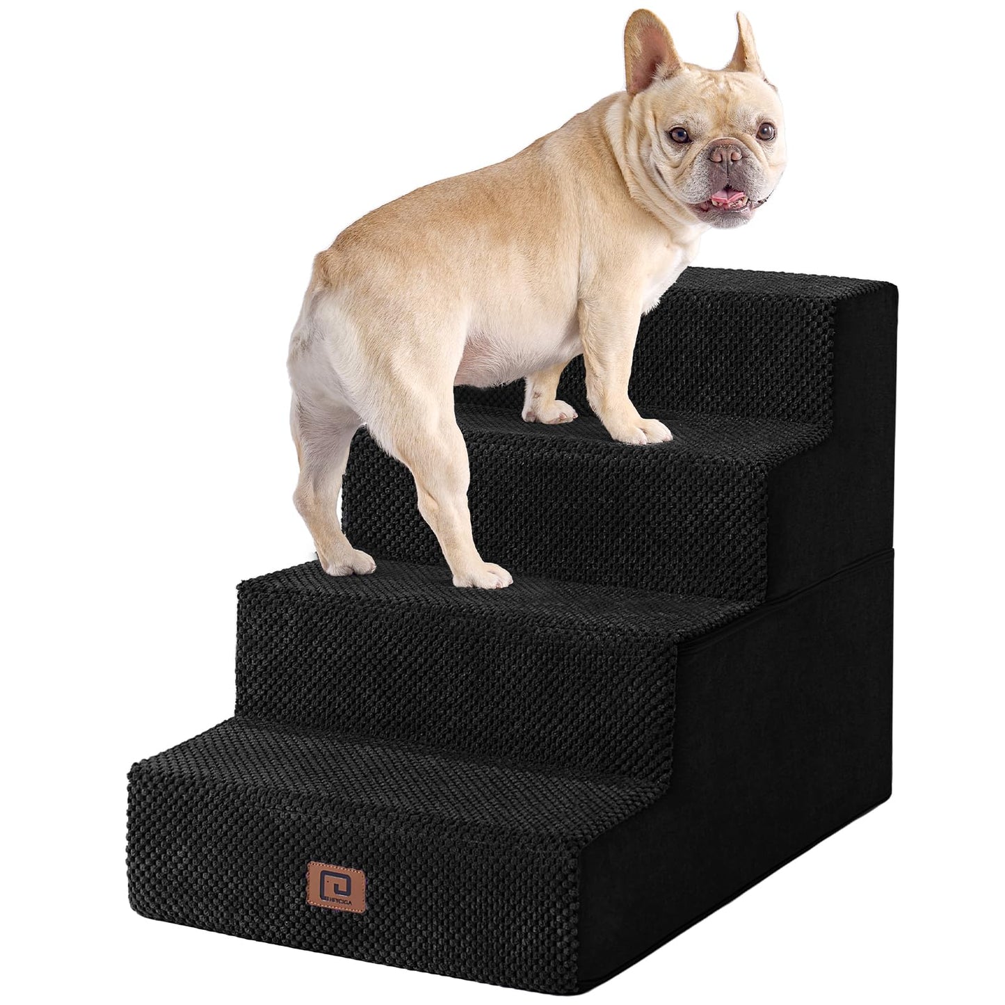 Extra Wide Dog Stairs Ramp for Bed & Couch, 3–5 Steps