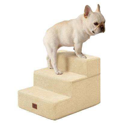 Extra Wide Dog Stairs Ramp for Bed & Couch, 3–5 Steps