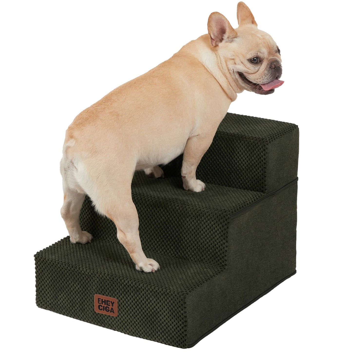 Extra Wide Dog Stairs Ramp for Bed & Couch, 3–5 Steps