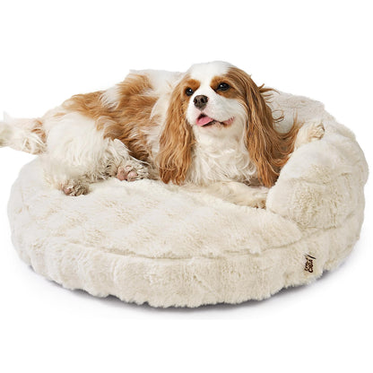 Fluffy Faux Fur Pet Sofa Bed with Waterproof Washable Cover