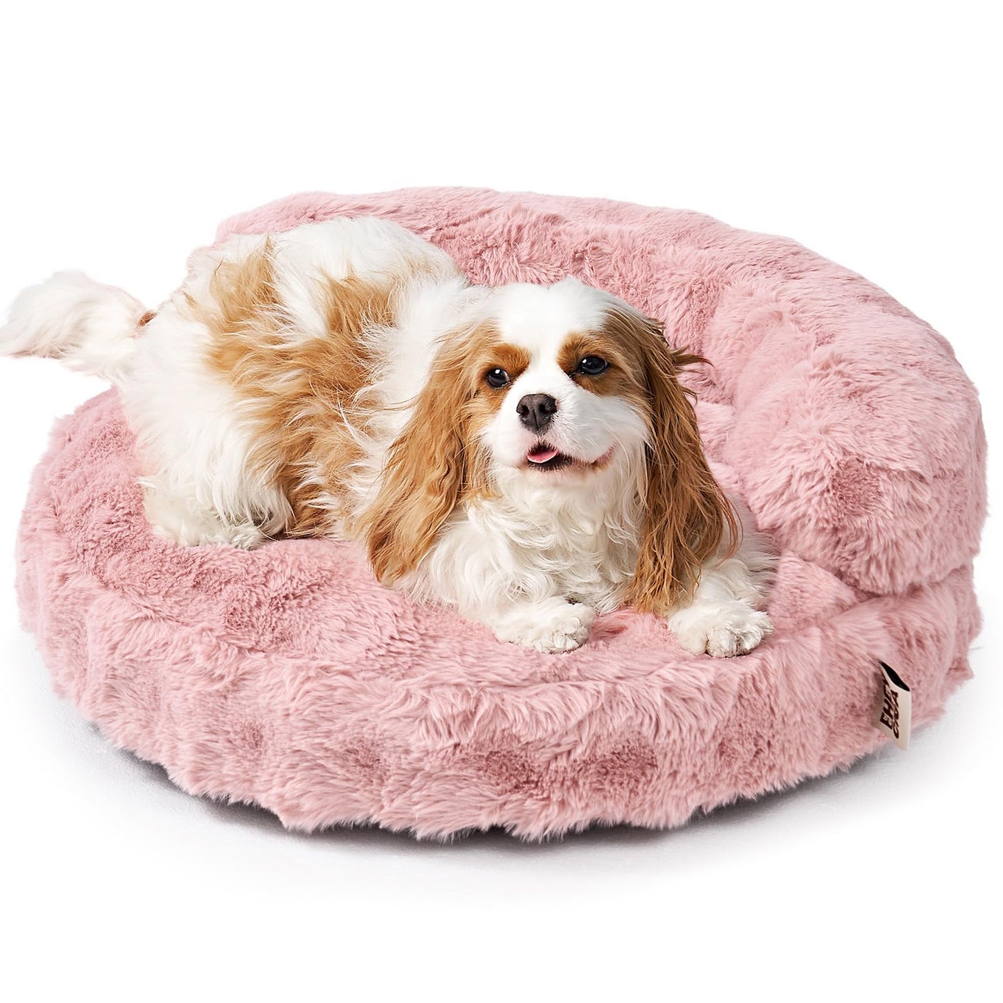 Fluffy Faux Fur Pet Sofa Bed with Waterproof Washable Cover