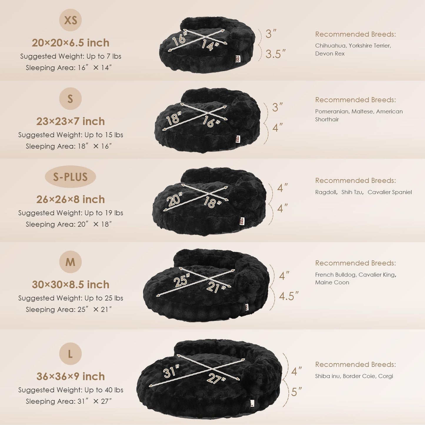 Fluffy Faux Fur Pet Sofa Bed with Waterproof Washable Cover