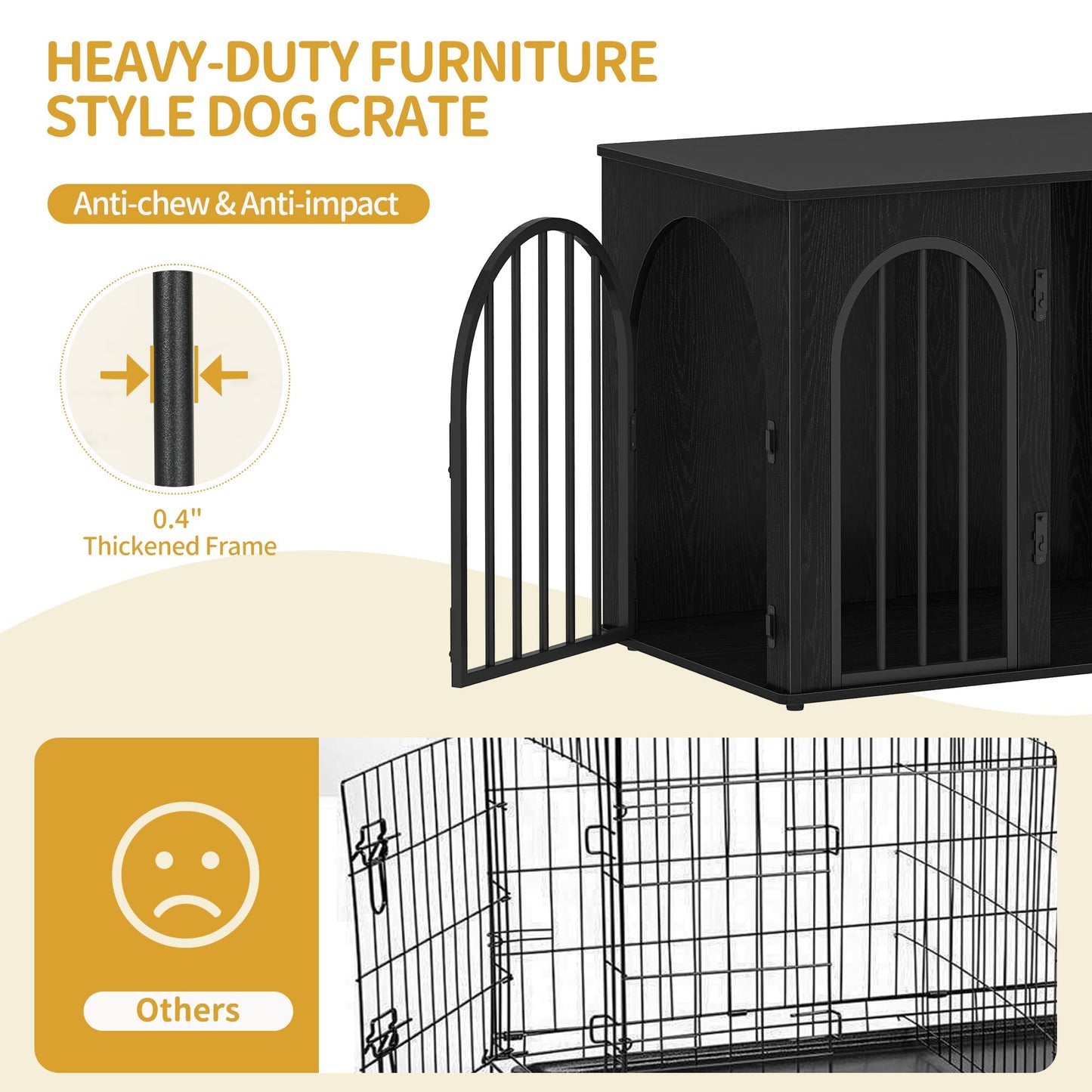 Wooden Dog Crate Furniture Kennel End Table for Dogs