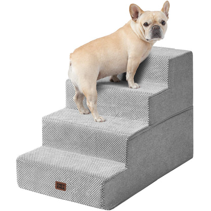 Extra Wide Dog Stairs Ramp for Bed & Couch, 3–5 Steps