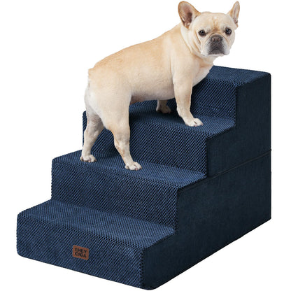 Extra Wide Dog Stairs Ramp for Bed & Couch, 3–5 Steps