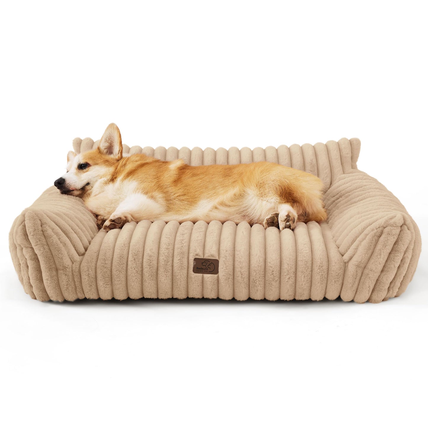 Bedsure Cute Pet Couch - Fluffy Cat Sofa with Premium Soft Corduroy Fleece, Fuzzy Pet Couch Bed with Removable Washable Cover, Supportive Cat Chair