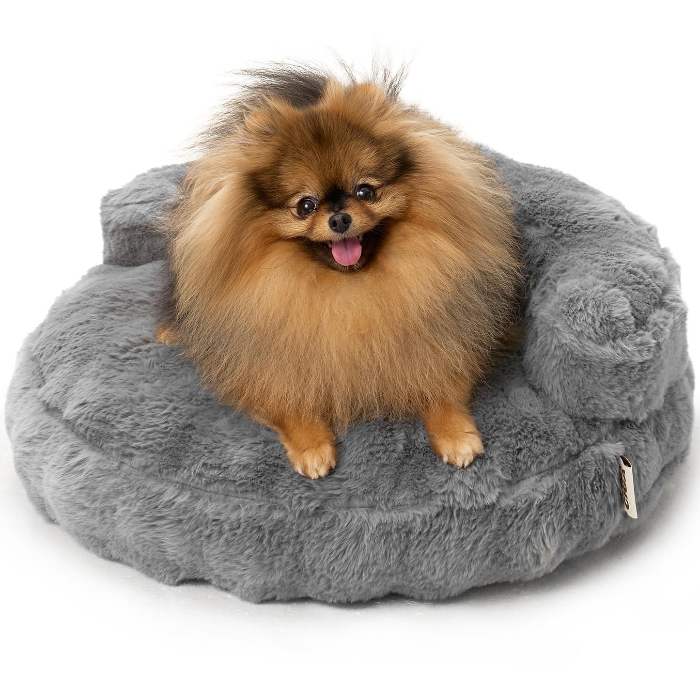 Fluffy Faux Fur Pet Sofa Bed with Waterproof Washable Cover
