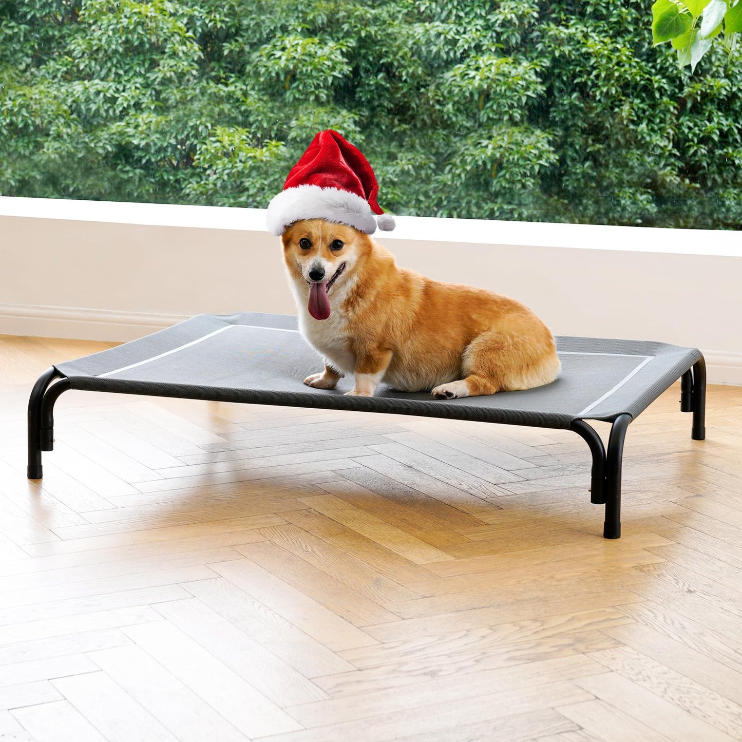 Elevated Dog Cot Bed with Breathable Mesh & Tool-Free Frame