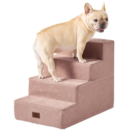Extra Wide Dog Stairs Ramp for Bed & Couch, 3–5 Steps