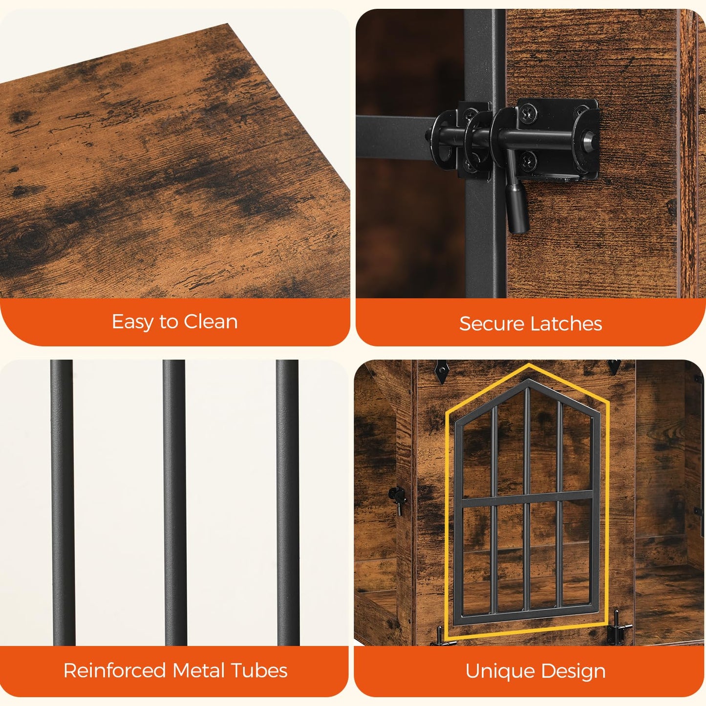 31.5" Farmhouse Wooden Dog Crate Furniture with Sliding Barn Door