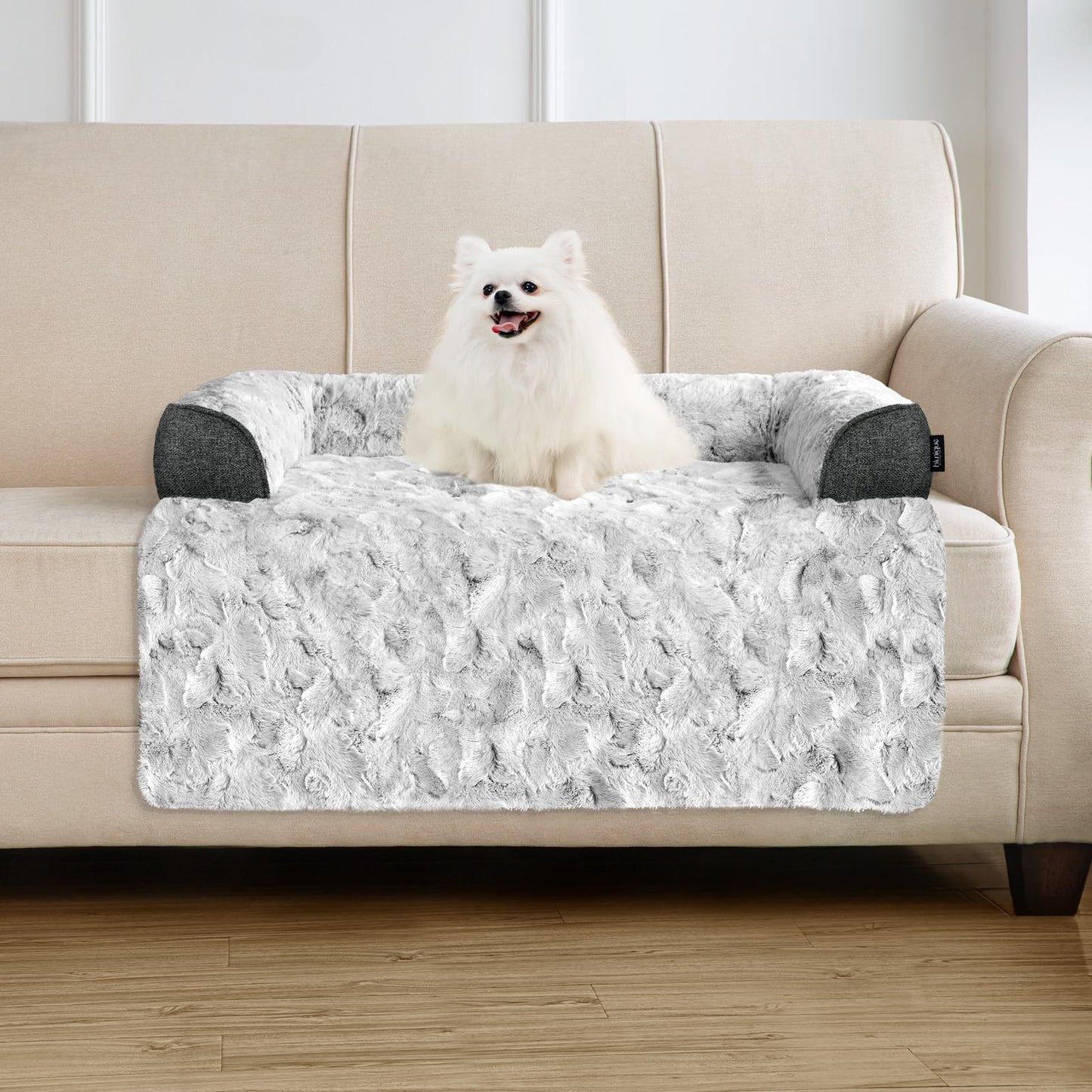 Calming Memory Foam Dog Couch Bed with Washable Waterproof Cover