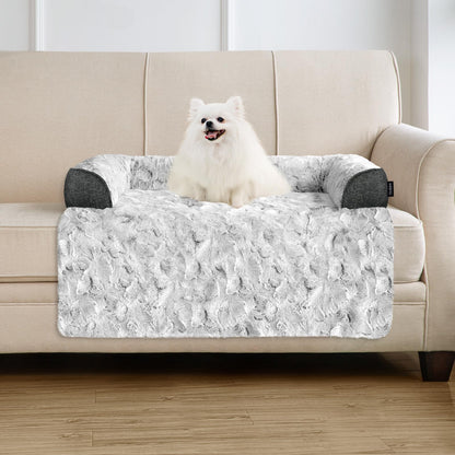 Calming Memory Foam Dog Couch Bed with Washable Waterproof Cover