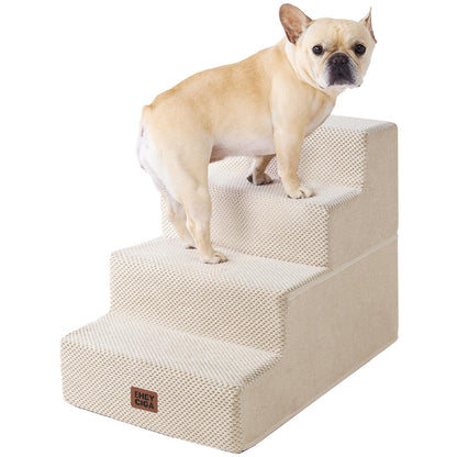 Extra Wide Dog Stairs Ramp for Bed & Couch, 3–5 Steps
