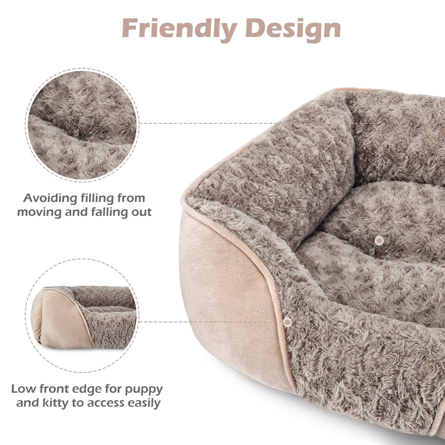 Orthopedic Dog Bed with Washable Cover & Anti-Slip Bottom