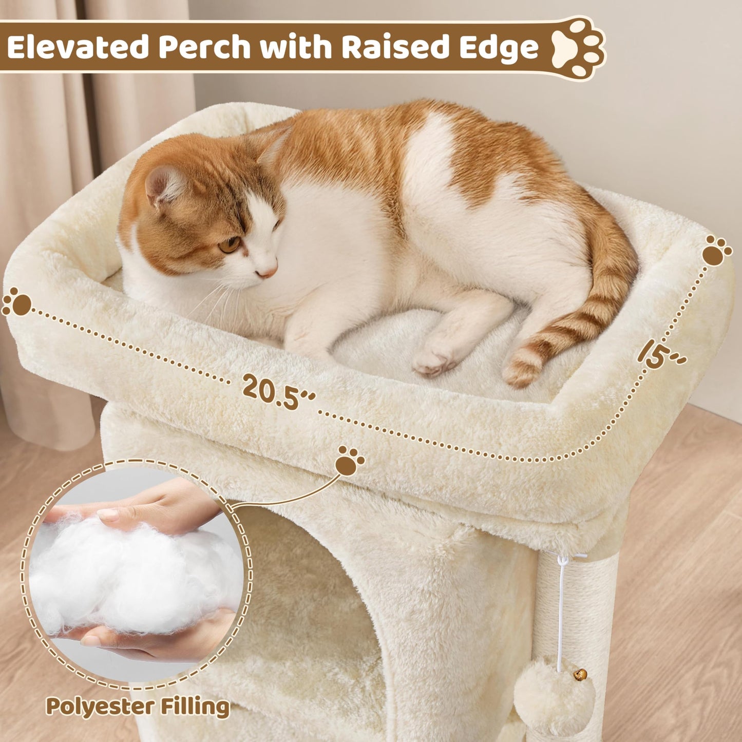 23.5" Cat Tree Tower with Condo & Sisal Scratching Posts for Kittens