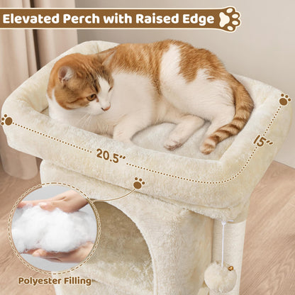 23.5" Cat Tree Tower with Condo & Sisal Scratching Posts for Kittens