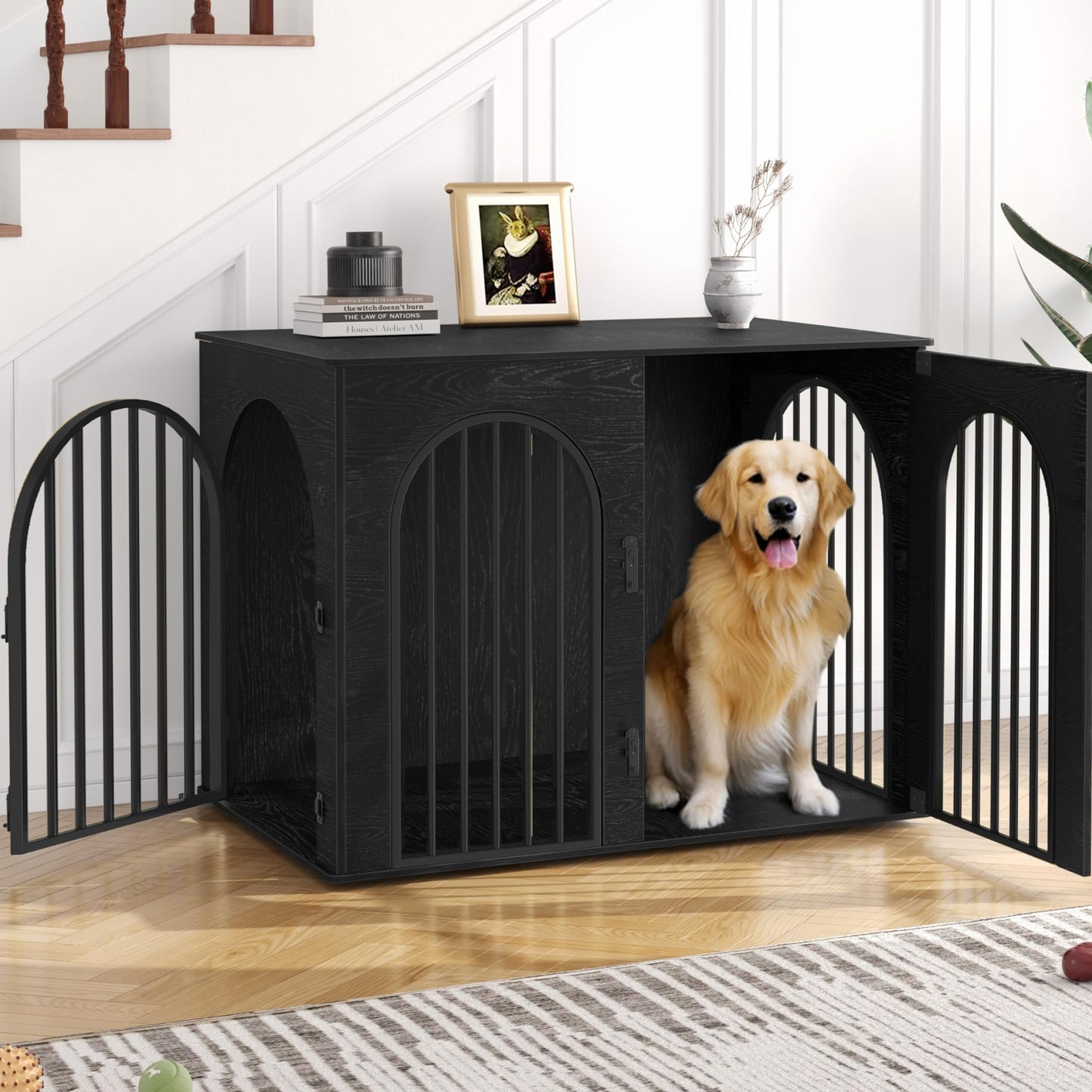 Wooden Dog Crate Furniture Kennel End Table for Dogs