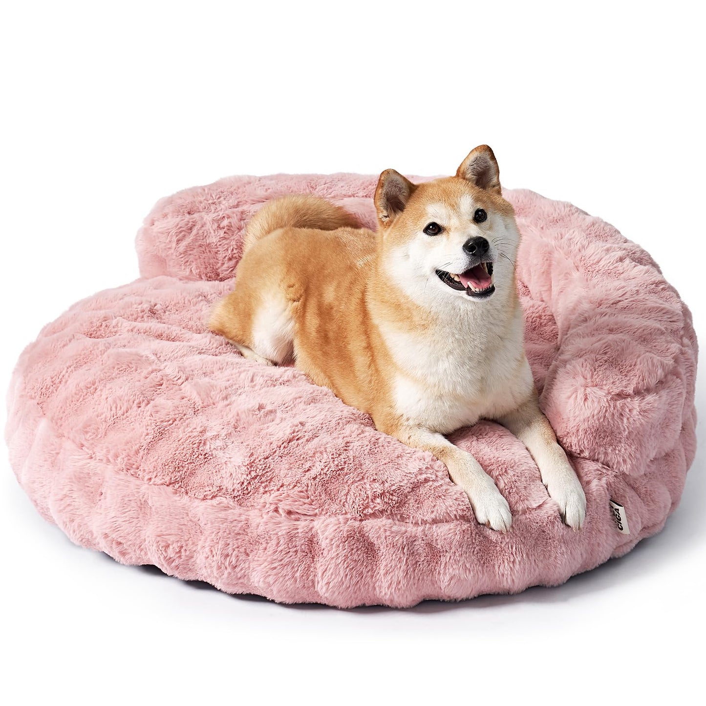 Fluffy Faux Fur Pet Sofa Bed with Waterproof Washable Cover