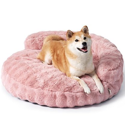 Fluffy Faux Fur Pet Sofa Bed with Waterproof Washable Cover