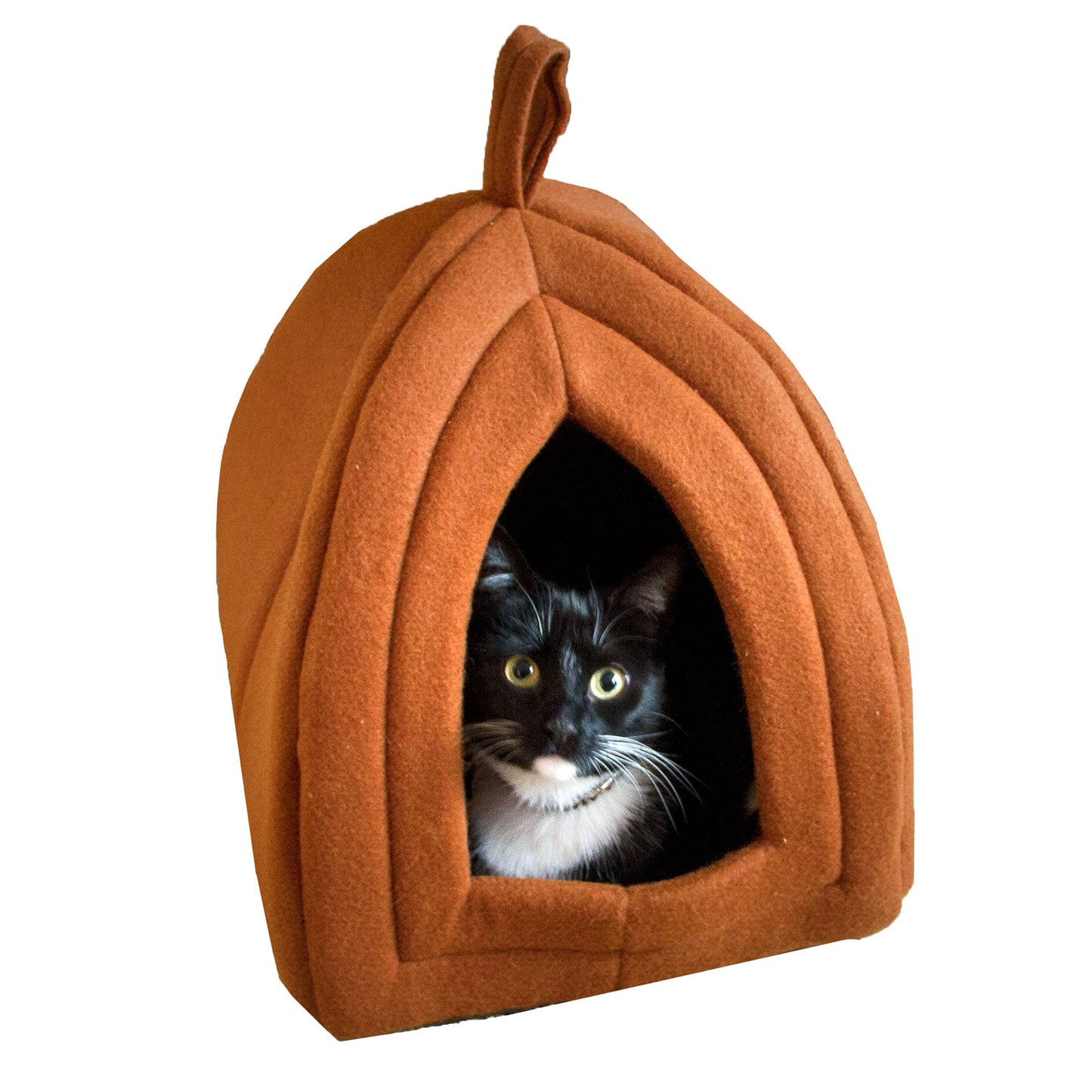 Indoor Cat House Bed with Removable Cushion & Cozy Hideaway Design