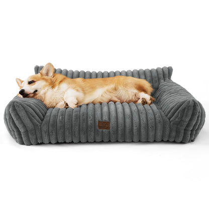 Bedsure Cute Pet Couch - Fluffy Cat Sofa with Premium Soft Corduroy Fleece, Fuzzy Pet Couch Bed with Removable Washable Cover, Supportive Cat Chair