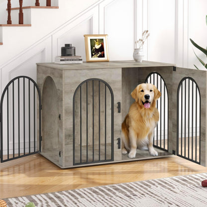 Wooden Dog Crate Furniture Kennel End Table for Dogs