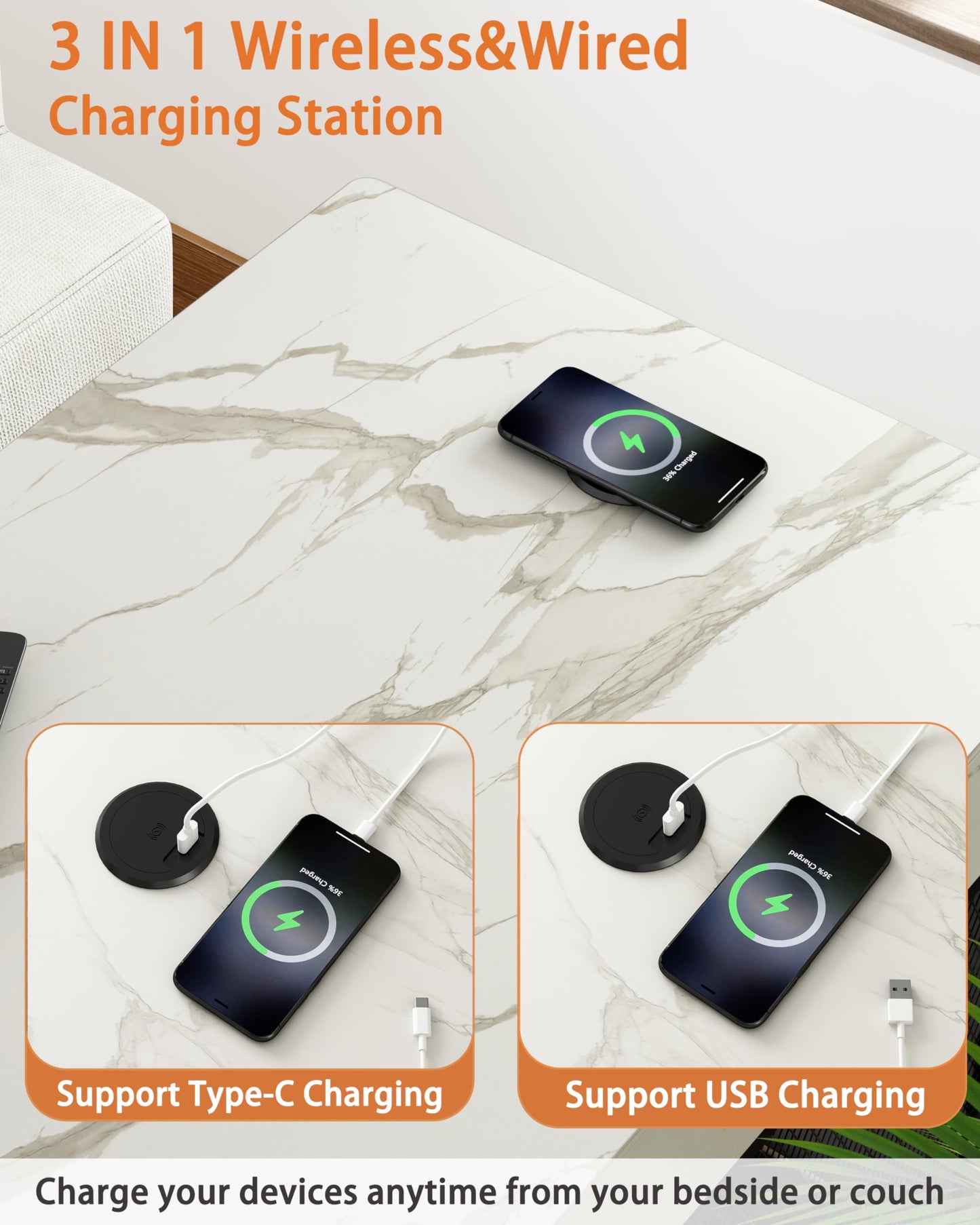 Wooden Dog Crate End Table with Drawer, Cushion & USB Charging