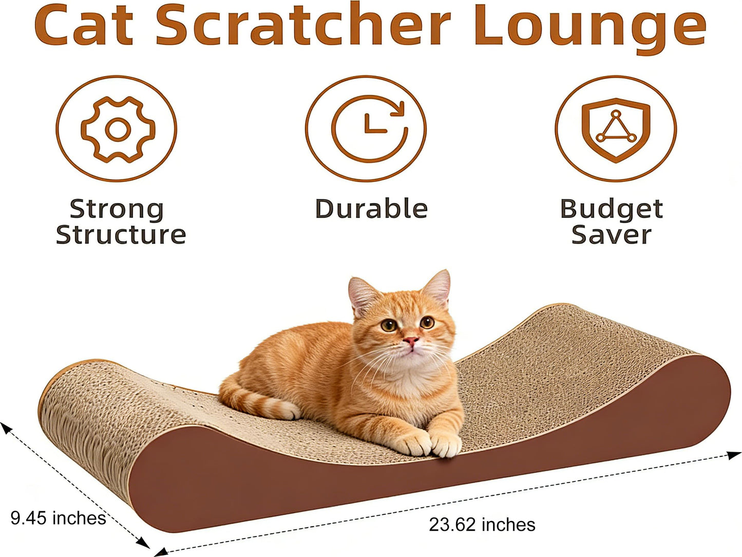 2-in-1 Cardboard Cat Scratcher Lounge Bed & Scratching Pad