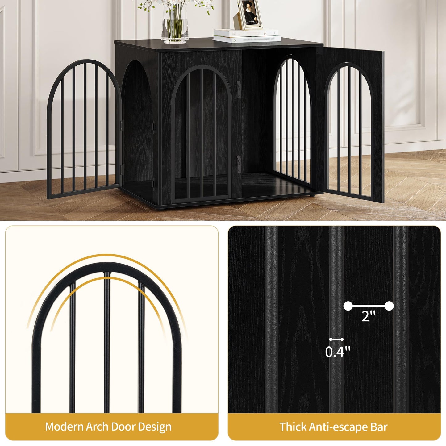 Wooden Dog Crate Furniture Kennel End Table for Dogs